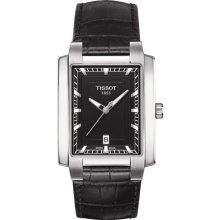 TXL Men's BlackWatch - Black Index Dial With Black Leather Strap