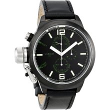 U-Boat Black Green Dial Leather Strap Mens Watch 293
