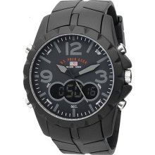 U.s. Polo Assn. Men's Analog Digital Black Dial Black Rubber Strap Watch