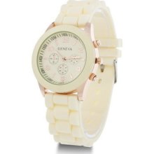 Unisex Geneva Silicone Jelly Gel Quartz Analog Sports Wrist Watch Colorful