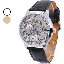 Unisex PU Analog Mechanical Watch Fashionable (Assorted Colors)