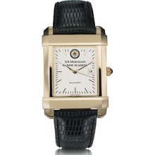 USMMA Men's Swiss Watch - Gold Quad w/ Leather Strap