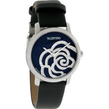 Valentino Rose Diamond Ladies Black Satin Swiss Quartz Watch V41SBQ9999SS009