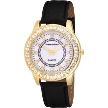 Vernier Women's V11010 Round Baguette Bezel Strap Fashion Watch