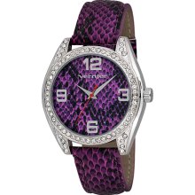 Vernier Women's V11097 Series Fashion Purple Snake Pattern Watch