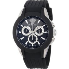 Versace Men's M8c99d008 S009 Character Stainless Steel Black Rubber Chrono Date