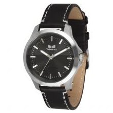 Vestal Heirloom Leather Low Frequency Collection Watches Black/Silver/Black One Size Fits All