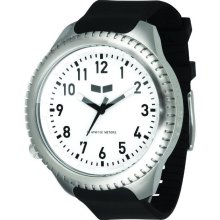 Vestal Mens Utilitarian Analog Stainless Watch - Black Rubber Strap - White Dial - UTL004