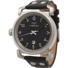 Vestal Observer Leather Watch Black/Silver/Black, One Size