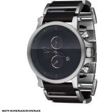 Vestal Plexi Leather Watch - Matte Silver/Black/Silver/Black PLE032 (CLOSEOUT)