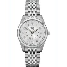 Victorinox Ambassador Women's Automatic Watch With Silver Dial Analogue Display And Silver Stainless Steel Strap 241076