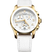 Victorinox Swiss Army 'Chrono Classic' Ceramic Bezel Watch Gold/ White