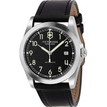 Victorinox Swiss Army Infantry Mechanical Dark Grey Dial Black Leather Mens