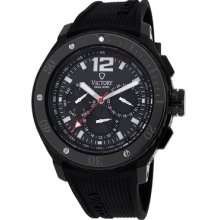 Victory Instruments V-captain 3558-b Black Dual Time Silicone Band Watch