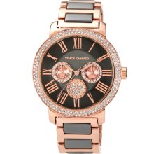 Vince Camuto Crystal Accent Multifunction Watch, 41mm Gunmetal/ Rose Gold