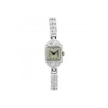 Vintage White Gold Diamond Ladies Watch