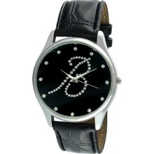 Viva Women's Silvertone Round Dial Initial 'B' Watch (Initial 