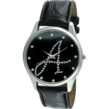 Viva Women's Silvertone Round Dial Initial 'A' Watch (Initial 