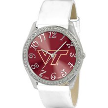 VT Hokie wrist watch : Virginia Tech Hokies Ladies Stainless Steel Analog Glitz Watch