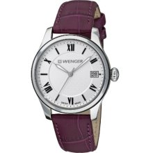 Wenger Field Classic Women's Quartz Watch With Purple Dial Analogue Display And Purple Leather Strap 010521103