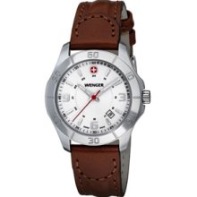 Wenger Ladies Alpine White Dial Brown Leather Strap Watch