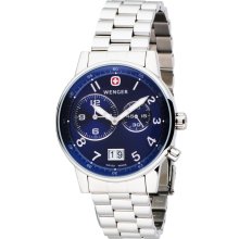 Wenger Men's 74718 Commando Dual Time 2-Eye Blue Dial Steel Bracelet W