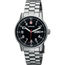 Wenger Men's Swiss Commando Day-Date XL Stainless Steel Bracelet Watch