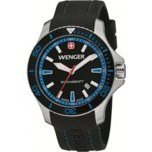 Wenger Seaforce Men's Quartz Watch With Black Dial Analogue Display And Black Silicone Strap 010641104