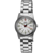 Wenger Swiss Gear Ladies Classic Field Watch with White Dial and Bracelet