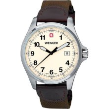 Wenger TerraGraph Mens Watch Cream Olive Nylon Strap