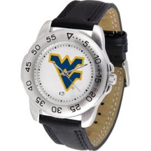 West Virginia Mountaineers WVU Mens Leather Sports Watch