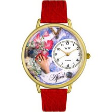 Whimsical watches birthstone: april gold watch - One Size