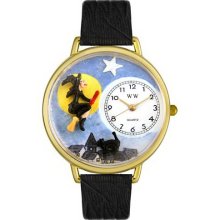 Whimsical watches flying witch gold watch - One Size