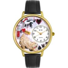 Whimsical Watches Mid-Size Veterinarian Quartz Movement Miniature Detail Leather Strap Watch