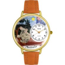 Whimsical watches wg1420001 australia tan leather and goldt - One Size