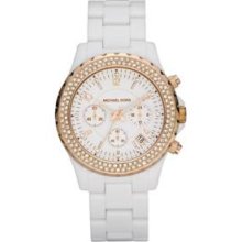White Michael Kors Acrylic Glitz Watch - Jewelry