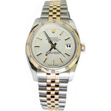 White stick dial pearlmaster diamond bezel rolex date just jubilee bracelet