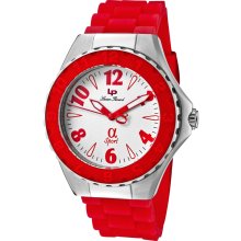 Women's A Sport White Dial Red Silicone