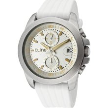 Women's Aroha Chronograph Silver Dial White Silicone ...