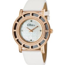 Women's Barokas Diamond White MOP Dial White Satine ...