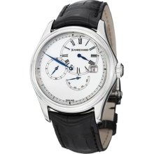 Women's Bressel SS Case White Dial Black Genuine Alligator ...