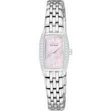 Womens Citizen Eco-Drive Silhouette Crystal Watch with Swarovski Crystals in Stainless Steel (EG2740-53Y)