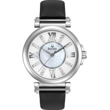 Women's Diamond Collection Stainless Steel Case Mother of Pearl Dial Roman Numer