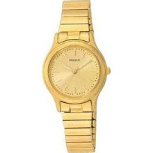 Women's Gold Tone Stainless Steel Champagne Dial Dress