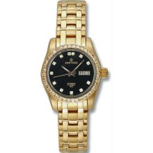 Women's Gold Tone Stainless Steel Automatic Black Dial