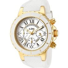 Women's Marina Chrono White Dial Gold Tone Case White Silicone ...