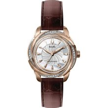 Women's Rose Gold Tone Precisionist Brightwater Quartz Mother Of Pearl