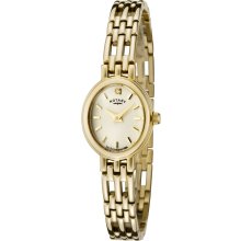 Women's White Austrian Crystal Ivory Dial Gold Ion Plated Stainless Steel