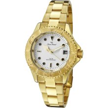 Women's White Dial Gold Tone Ion Plated Stainless Steel