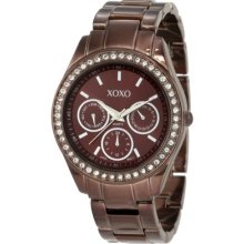 Xoxo Women's Xo Rhinestone Accent Chocolate Brown Analog Watch